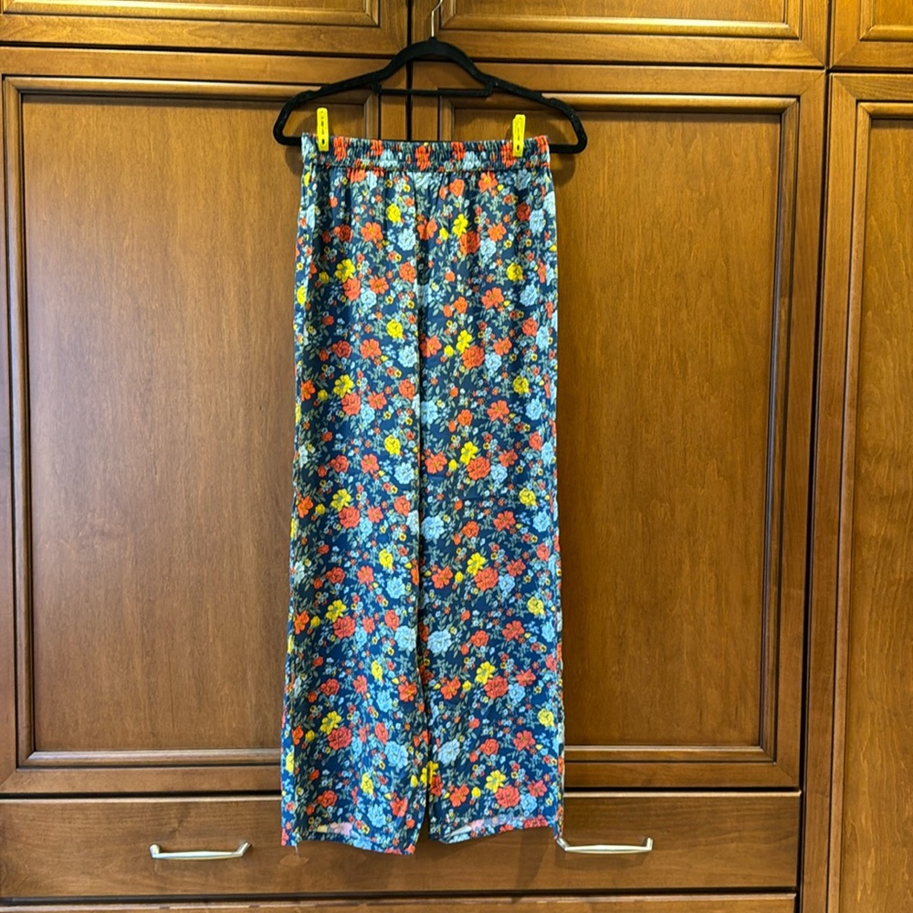 Abound elastic waist wide leg floral pants